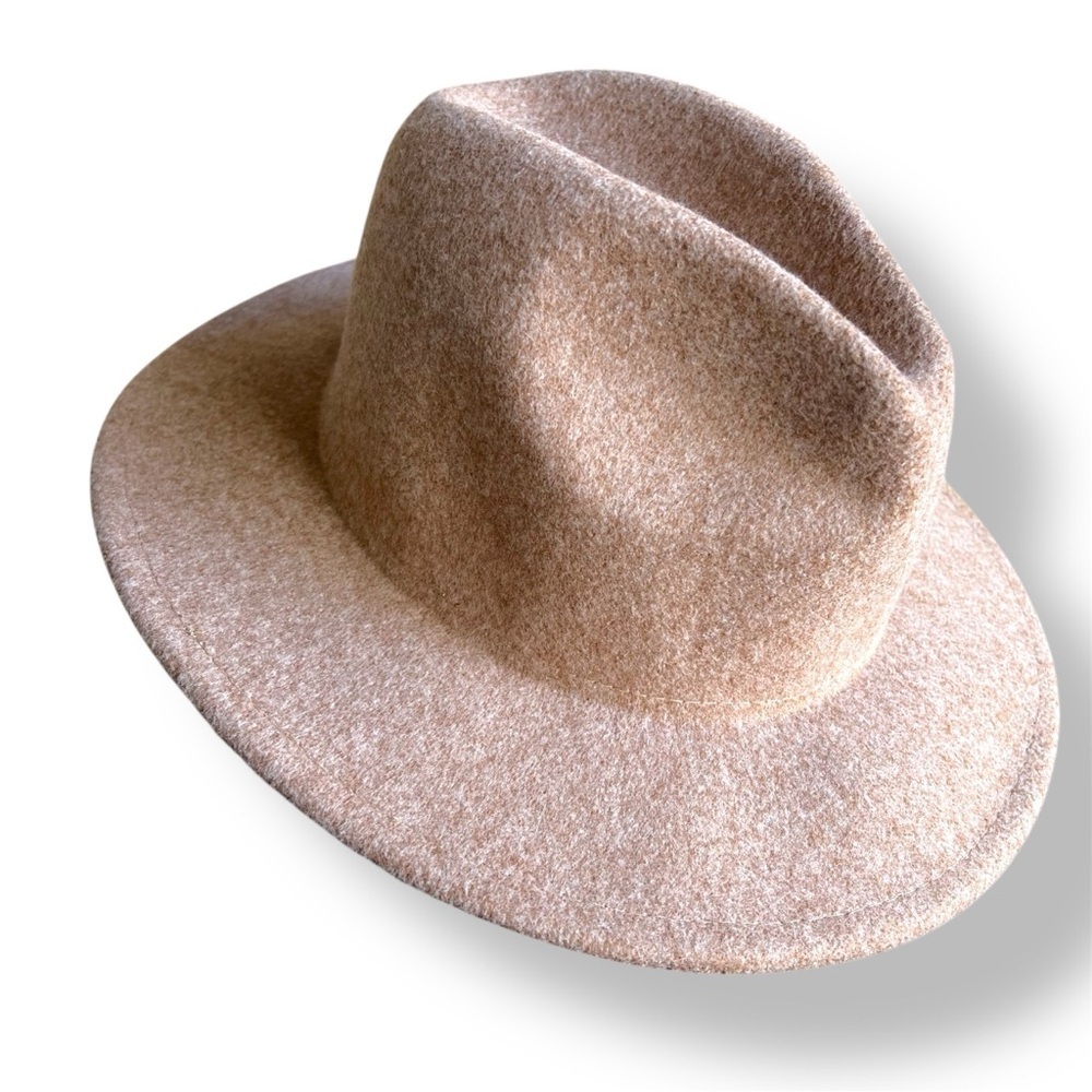 Desert Blue tan wool blend Panama fedora hat, NWT
